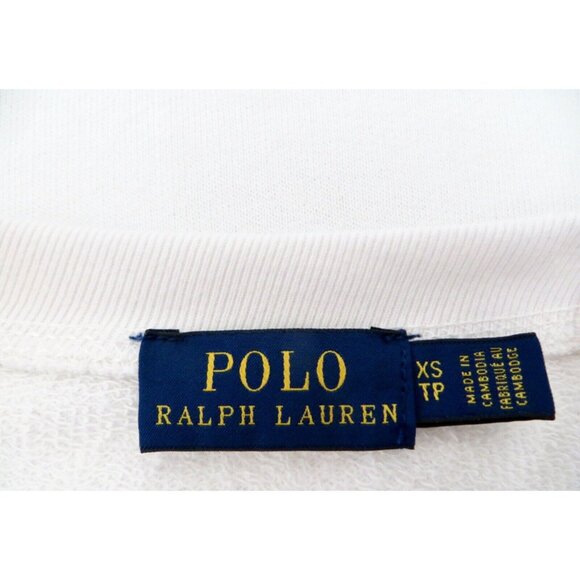 Polo Ralph Lauren Sweatshirt Spellout Logo White SZ XS - Picture 6 of 7